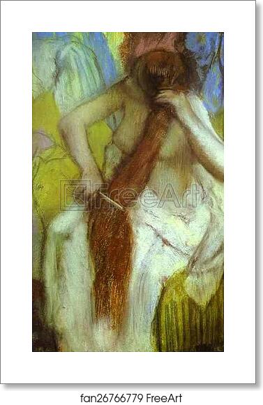 Free art print of Woman Combing Her Hair by Edgar Degas Free art print of Woman Combing Her Hair by Edgar Degas