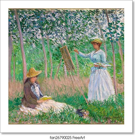 Free art print of In the Woods at Giverny: Blanche Hoschedé at Her Easel with Suzanne Hoschedé Reading by Claude Monet Free art print of In the Woods at Giverny: Blanche Hoschedé at Her Easel with Suzanne Hoschedé Reading by Claude Monet