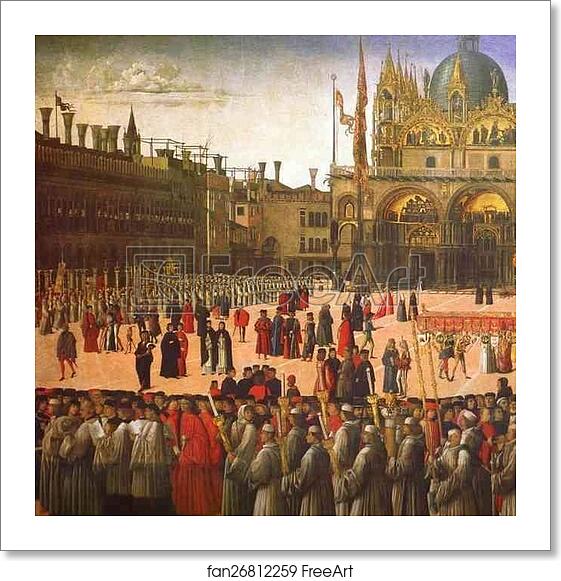 Free art print of Procession in St. Mark's Square. Detail by Gentile Bellini Free art print of Procession in St. Mark's Square. Detail by Gentile Bellini