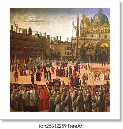 Free art print of Procession in St. Mark's Square. Detail by Gentile Bellini
