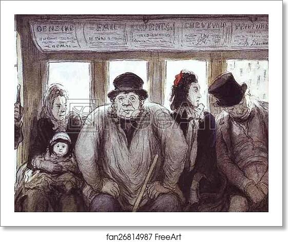 Free art print of In the Omnibus by Honoré Daumier Free art print of In the Omnibus by Honoré Daumier