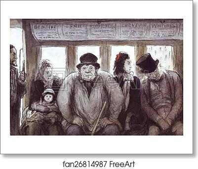 Free art print of In the Omnibus by Honoré Daumier