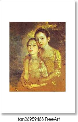 Free art print of The Painter's Daughters, Margaret and Mary, Holding a Cat by Thomas Gainsborough