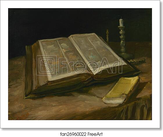 Free art print of Still life with Bible by Vincent Van Gogh Free art print of Still life with Bible by Vincent Van Gogh