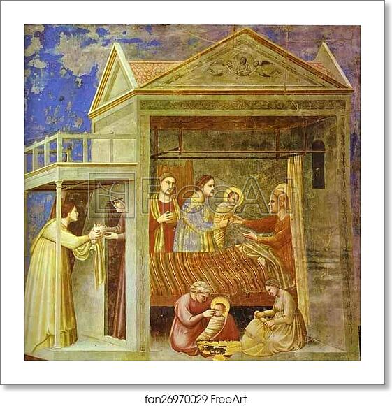Free art print of The Birth of Mary by Giotto