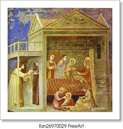 Free art print of The Birth of Mary by Giotto Free art print of The Birth of Mary by Giotto