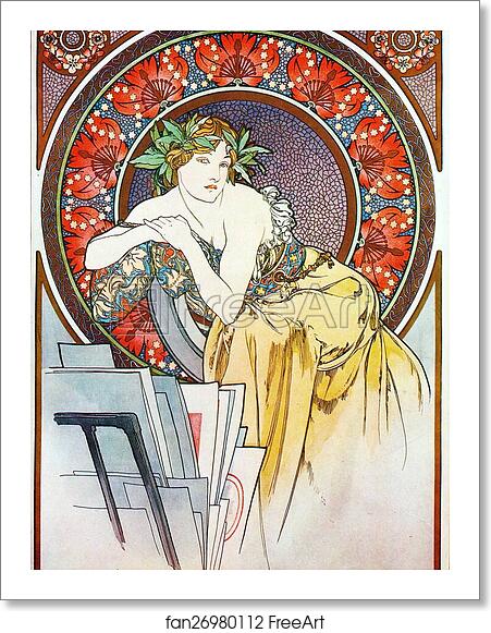 Free art print of Girl With Easel by Alphonse Mucha Free art print of Girl With Easel by Alphonse Mucha