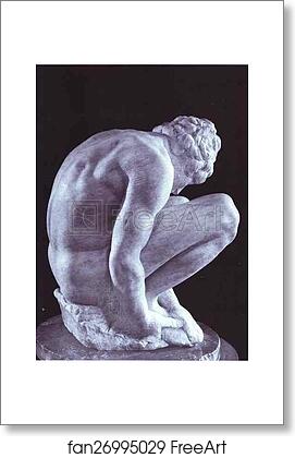 Free art print of Crouching Boy by Michelangelo
