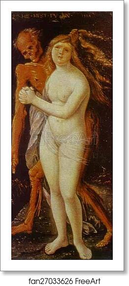 Free art print of Girl and Death by Hans Baldung, Called Grien