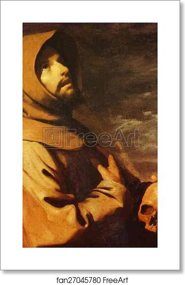 Free art print of The Ecstasy of St. Francis by Francisco De Zurbarán