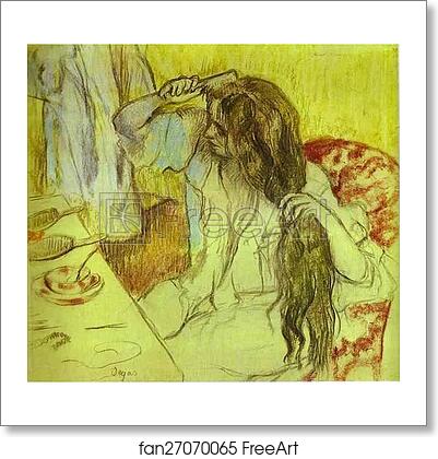 Free art print of Woman at Her Toilette by Edgar Degas