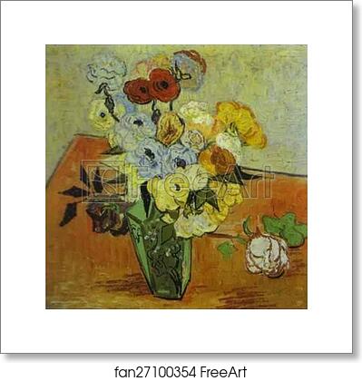 Free art print of Roses and Anemones by Vincent Van Gogh