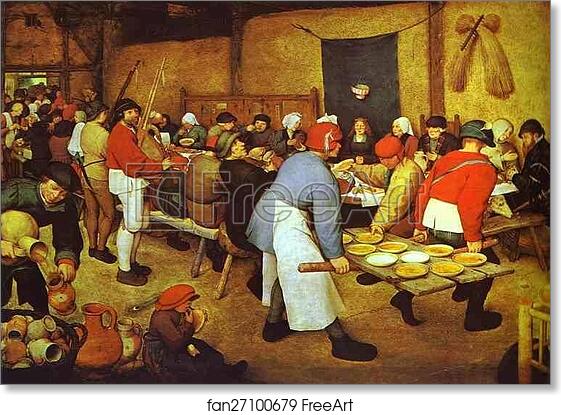 Free art print of The Peasant Wedding by Pieter Bruegel The Elder