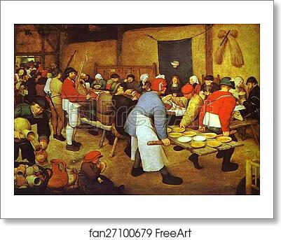 Free art print of The Peasant Wedding by Pieter Bruegel The Elder