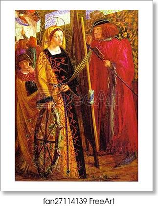 Free art print of St. Catherine by Dante Gabriel Rossetti