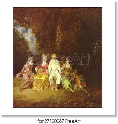 Free art print of Happy Pierrot by Jean-Antoine Watteau