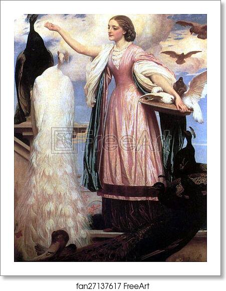 Free art print of A Girl Feeding Peacocks by Frederick Leighton Free art print of A Girl Feeding Peacocks by Frederick Leighton