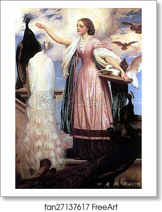 Free art print of A Girl Feeding Peacocks by Frederick Leighton Free art print of A Girl Feeding Peacocks by Frederick Leighton