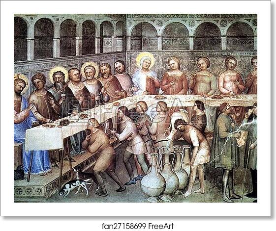 Free art print of The Wedding at Cana. Frescoes on the north wall by Giusto De’ Menabuoi