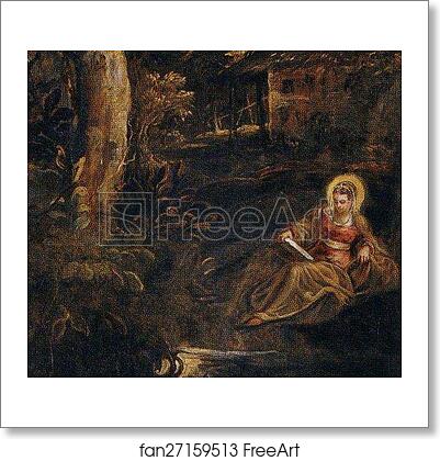 Free art print of Saint Reading (Saint Mary Magdalen). Detail by Jacopo Robusti, Called Tintoretto