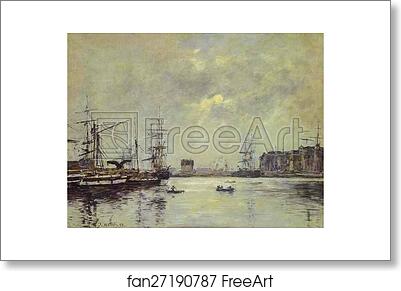 Free art print of The Port of Ke Havre (Dock of La Barre) by Eugène-Louis Boudin
