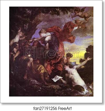 Free art print of Rinaldo and Armida by Sir Anthony Van Dyck
