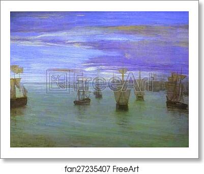Free art print of Crepuscule in Flesh Color and Green: Valparaiso by James Abbott Mcneill Whistler