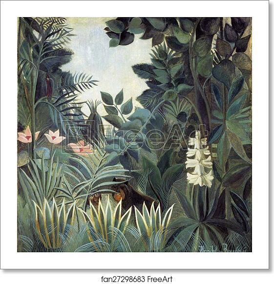 Free art print of The Equatorial Jungle by Henri Rousseau Free art print of The Equatorial Jungle by Henri Rousseau