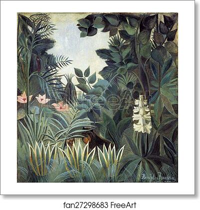 Free art print of The Equatorial Jungle by Henri Rousseau