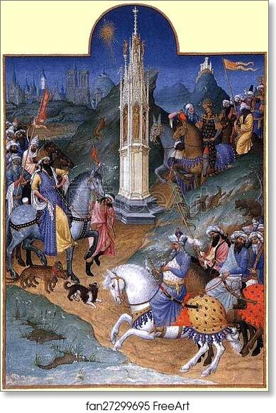 Free art print of Les trÄ�s riches heures du Duc de Berry. The Meeting of the Three Magi by Limbourg Brothers