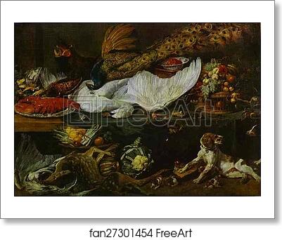Free art print of Still Life with a Dog and Her Puppies by Frans Snyders