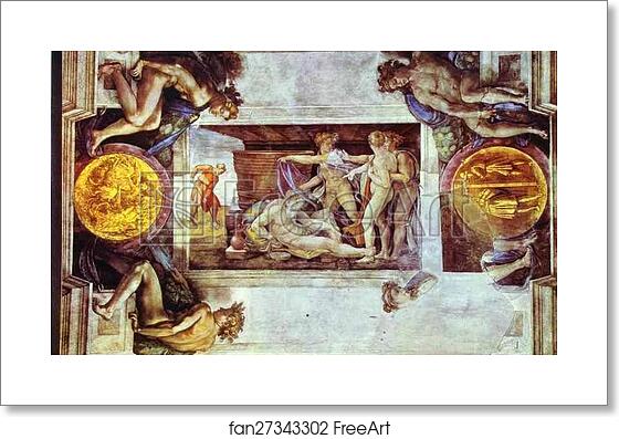 Free art print of The Drunkenness of Noah by Michelangelo Free art print of The Drunkenness of Noah by Michelangelo