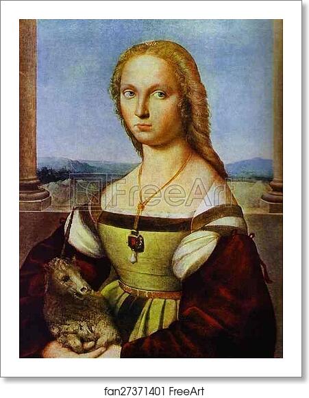 Free art print of Portrait of a Lady with a Unicorn by Raphael Free art print of Portrait of a Lady with a Unicorn by Raphael