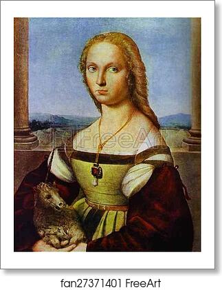 Free art print of Portrait of a Lady with a Unicorn by Raphael