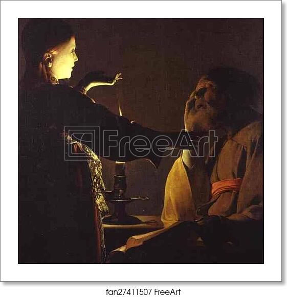 Free art print of Appearance of an Angel to St. Joseph by Georges De La Tour