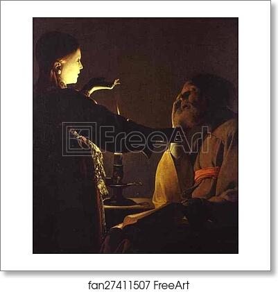Free art print of Appearance of an Angel to St. Joseph by Georges De La Tour