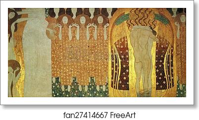 Free art print of The Beethoven Frieze: The Longing for Happiness Finds Repose in Poetry by Gustav Klimt
