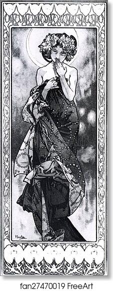 Free art print of Moon by Alphonse Mucha