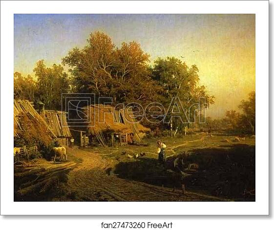 Free art print of Village by Feodor Vasilyev Free art print of Village by Feodor Vasilyev