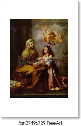 Free art print of Childhood of Virgin by Bartolomé Esteban Murillo