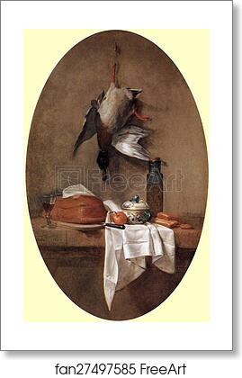 Free art print of Wild Duck with an Olive Jar by Jean-Baptiste-Simeon Chardin Free art print of Wild Duck with an Olive Jar by Jean-Baptiste-Simeon Chardin