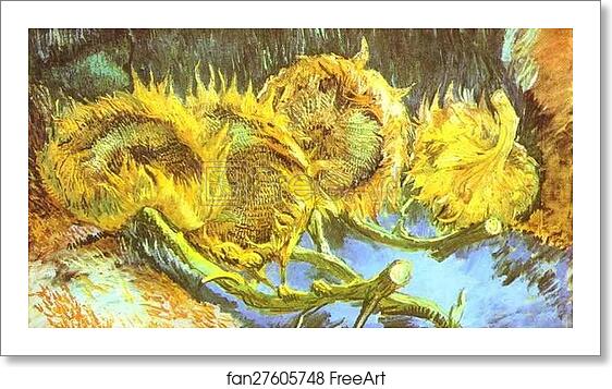 Free art print of Four Cut Sunflowers by Vincent Van Gogh Free art print of Four Cut Sunflowers by Vincent Van Gogh