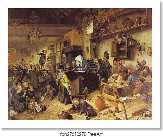 Free art print of The Village School by Jan Steen Free art print of The Village School by Jan Steen