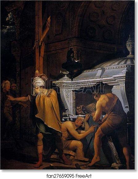 Free art print of Miravan Breaking Open the Tomb of His Ancestors by Joseph Wright Of Derby