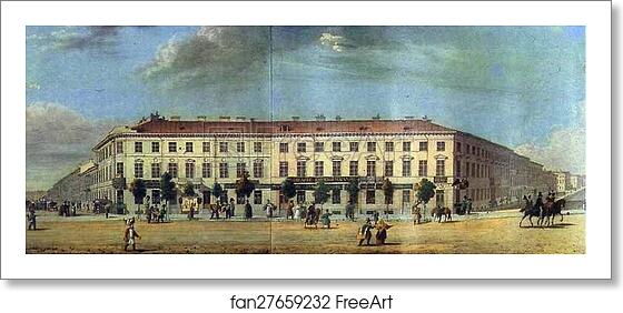 Free art print of Panorama of the Nevsky Prospect. Detail by Vasily Sadovnikov Free art print of Panorama of the Nevsky Prospect. Detail by Vasily Sadovnikov