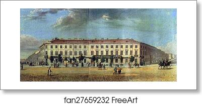 Free art print of Panorama of the Nevsky Prospect. Detail by Vasily Sadovnikov