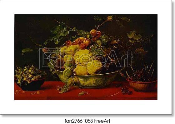 Free art print of Fruits in a Bowl on a Red Tablecloth by Frans Snyders Free art print of Fruits in a Bowl on a Red Tablecloth by Frans Snyders