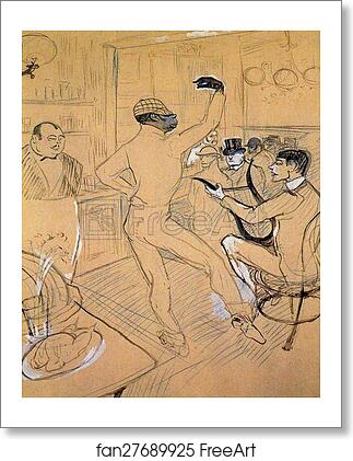 Free art print of Chocolate Dancing at Achille's Bar by Henri De Toulouse-Lautrec