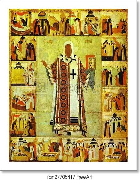 Free art print of St. Alexius, Metropolitan of Moscow, with Scenes from His Life by Dionisii (Dionysius) Free art print of St. Alexius, Metropolitan of Moscow, with Scenes from His Life by Dionisii (Dionysius)