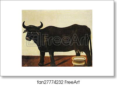 Free art print of Black Buffalo on a White Background by Niko Pirosmani